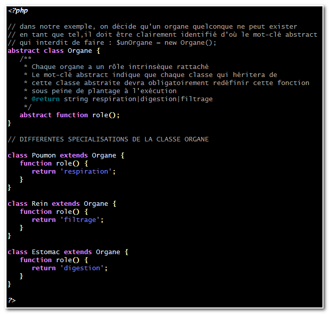 Code PHP - Héritage